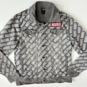 Marvel Gray Denim Jean Jacket Size S Men